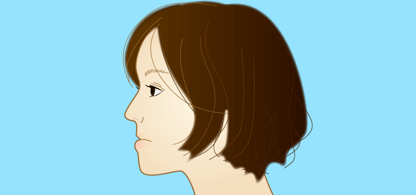 顎の骨が前に出ている女性のイラスト