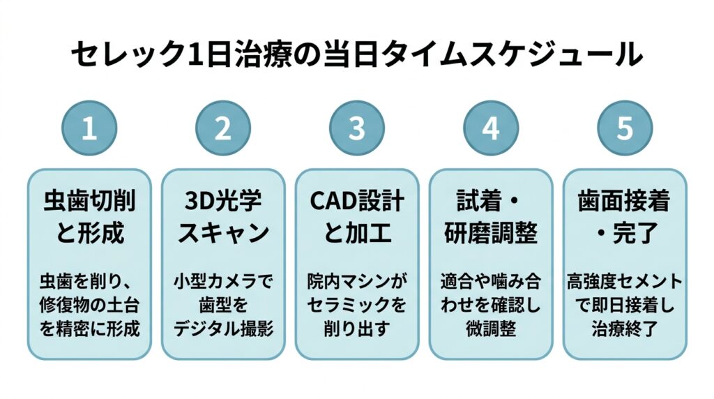 セレック1日治療の当日タイムスケジュール