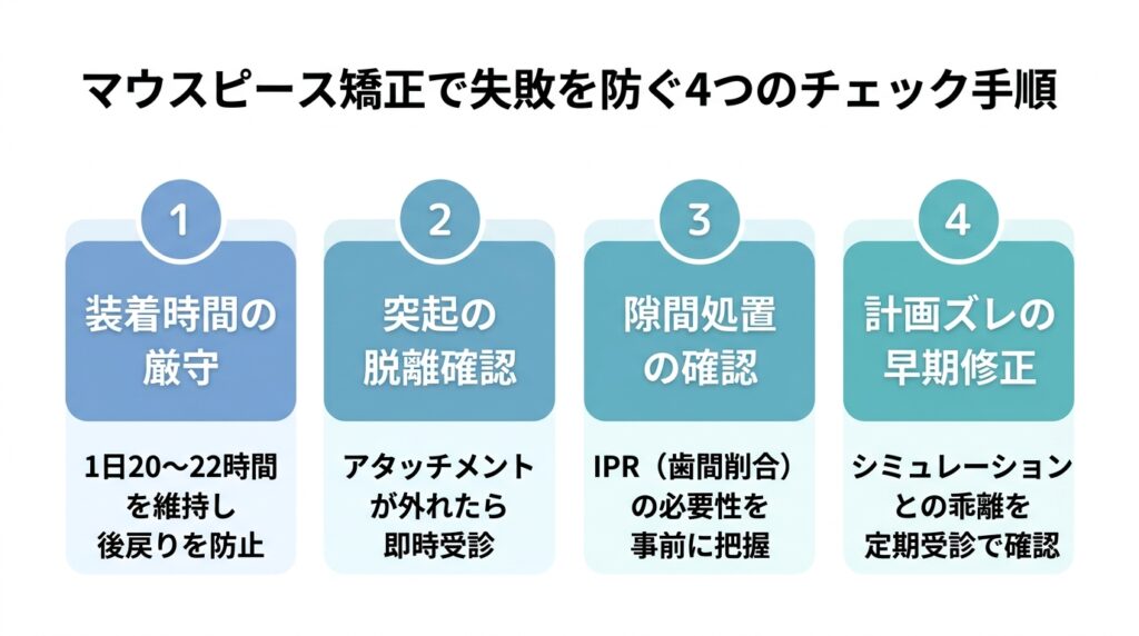 マウスピース矯正で失敗を防ぐ4つのチェック手順