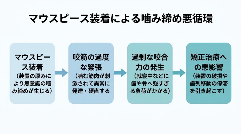 マウスピース装着による噛み締め悪循環