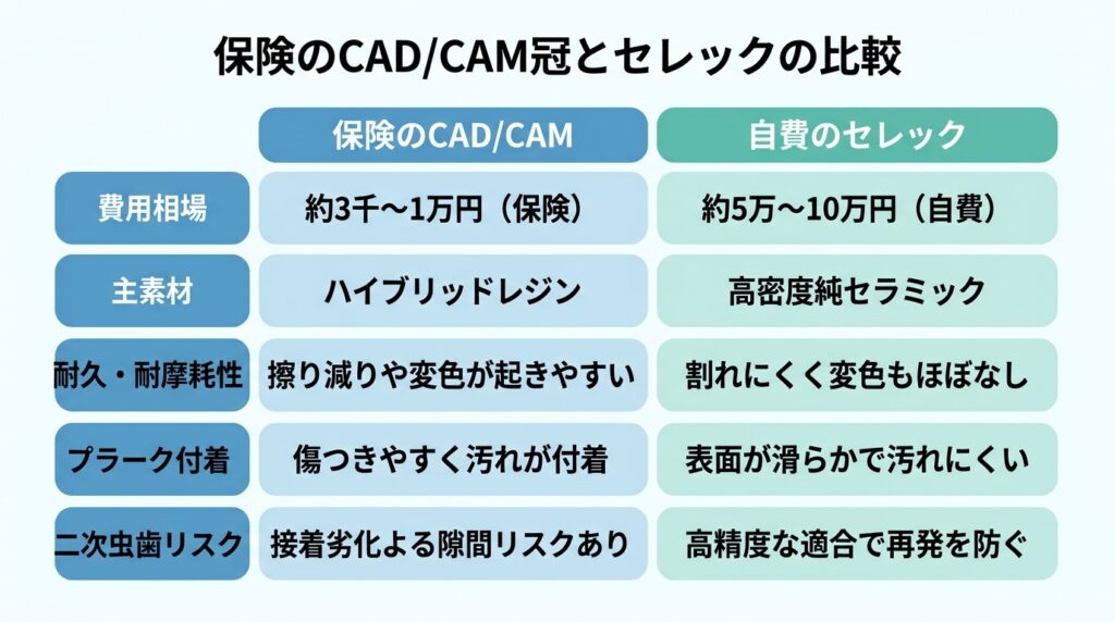 保険のCAD/CAM冠とセレックの比較