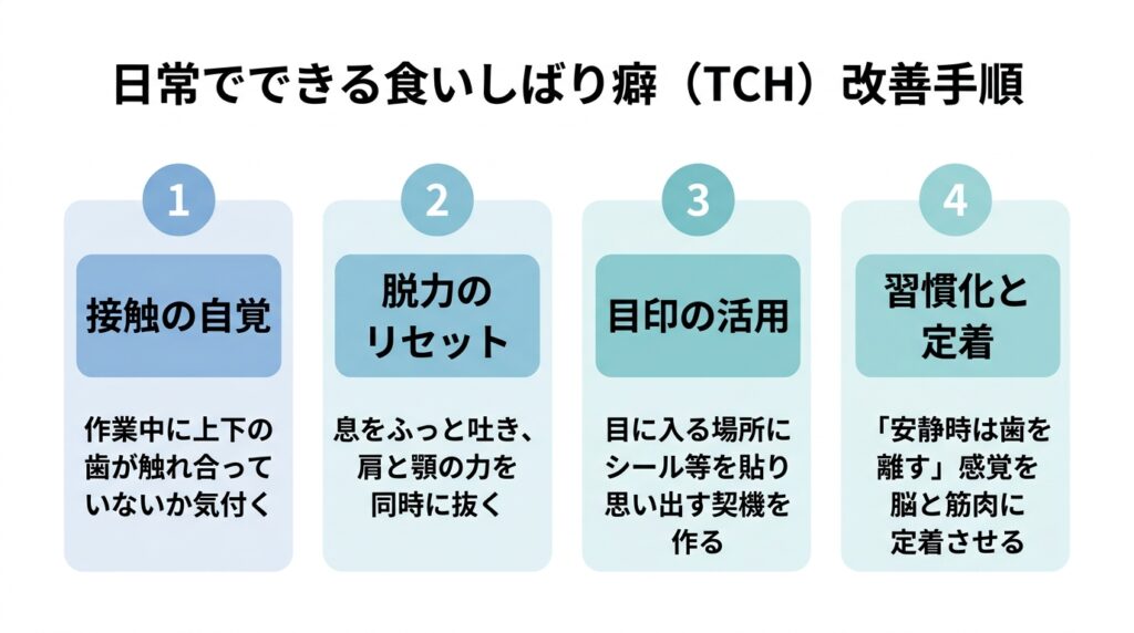 日常でできる食いしばり癖（TCH）改善手順