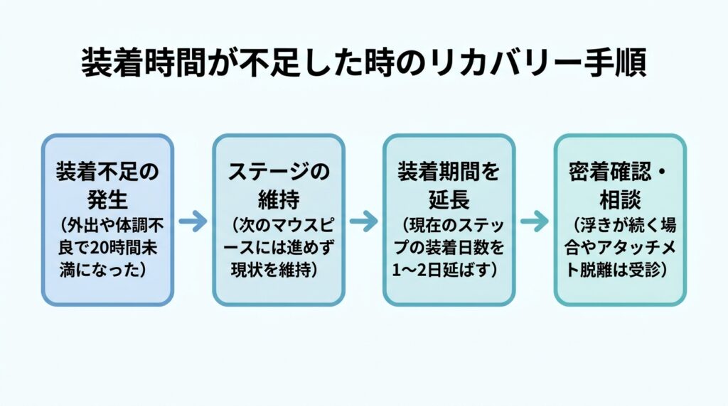 装着時間が不足した時のリカバリー手順