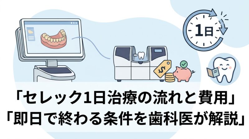 セレック1日治療の流れと費用｜即日で終わる条件を歯科医が解説