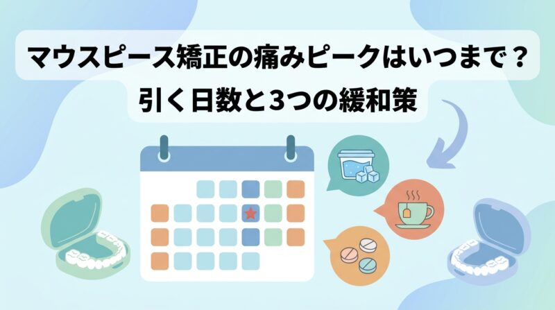 マウスピース矯正の痛みピークはいつまで？引く日数と3つの緩和策