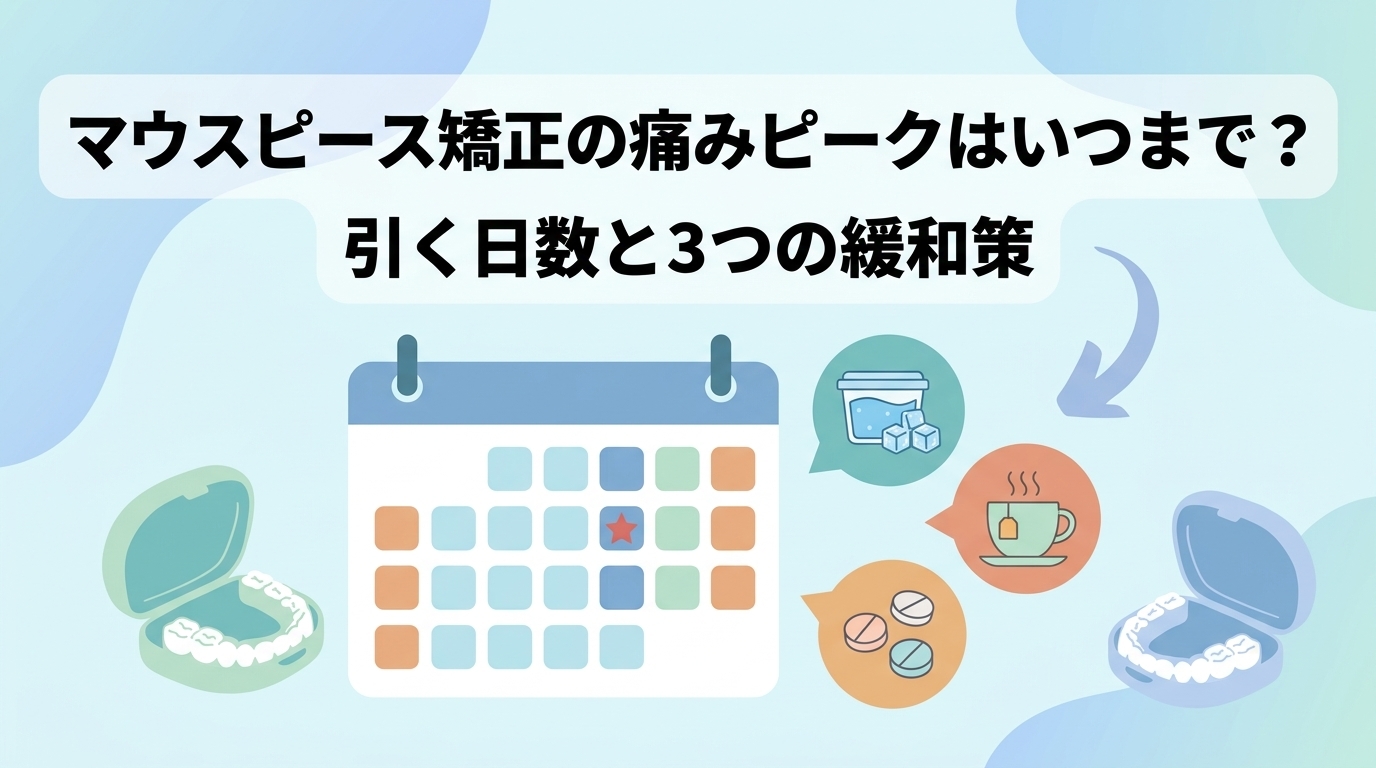 マウスピース矯正の痛みピークはいつまで?引く日数と3つの緩和策