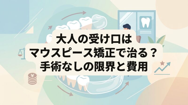 大人の受け口はマウスピース矯正で治る？手術なしの限界と費用