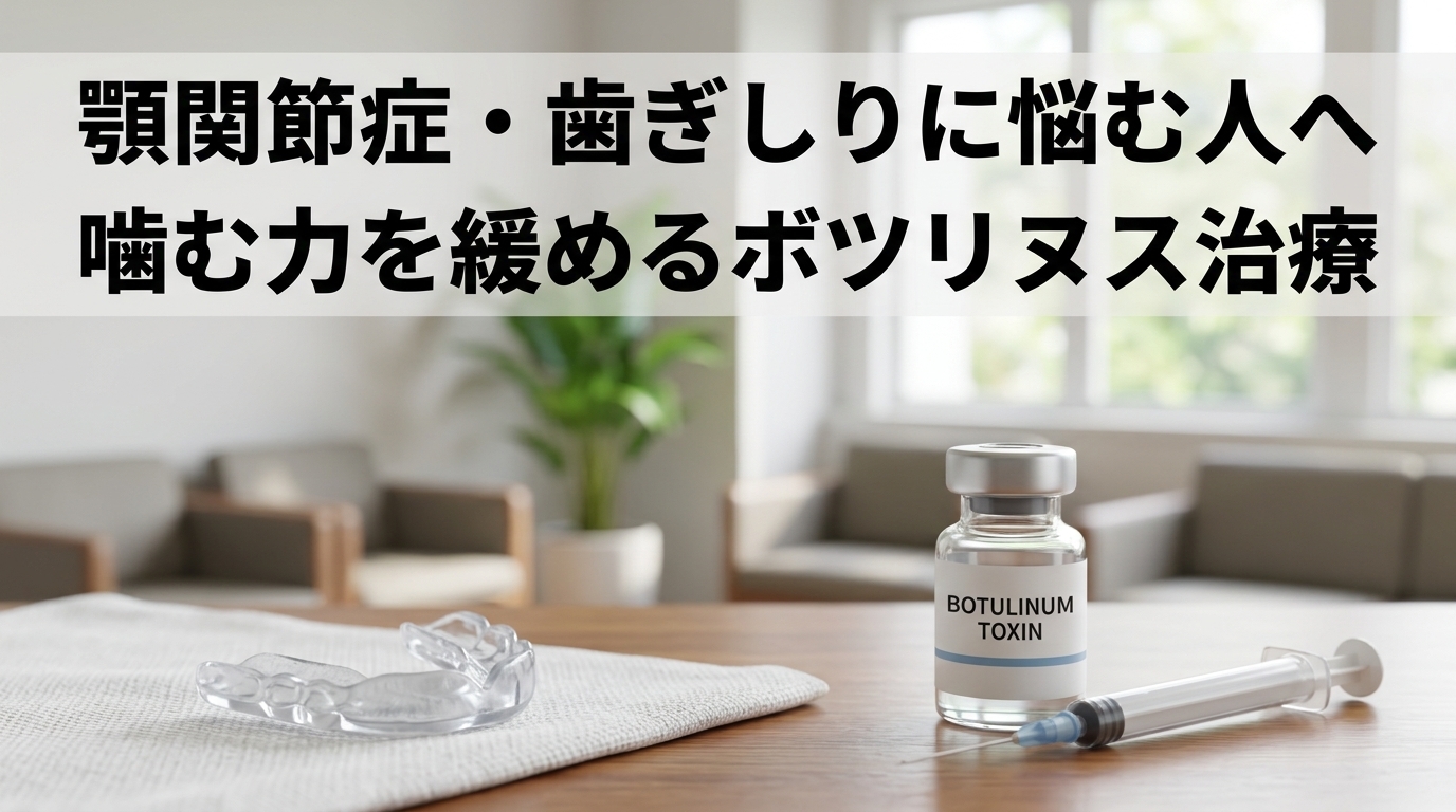 顎関節症・歯ぎしりに悩む人へ｜噛む力を緩めるボツリヌス治療