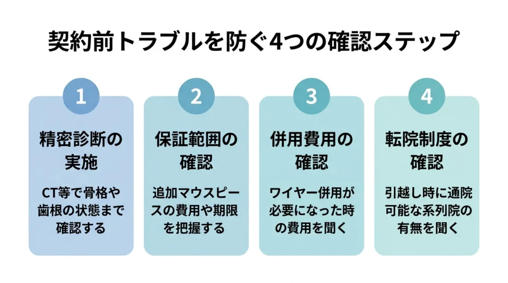 契約前トラブルを防ぐ4つの確認ステップ