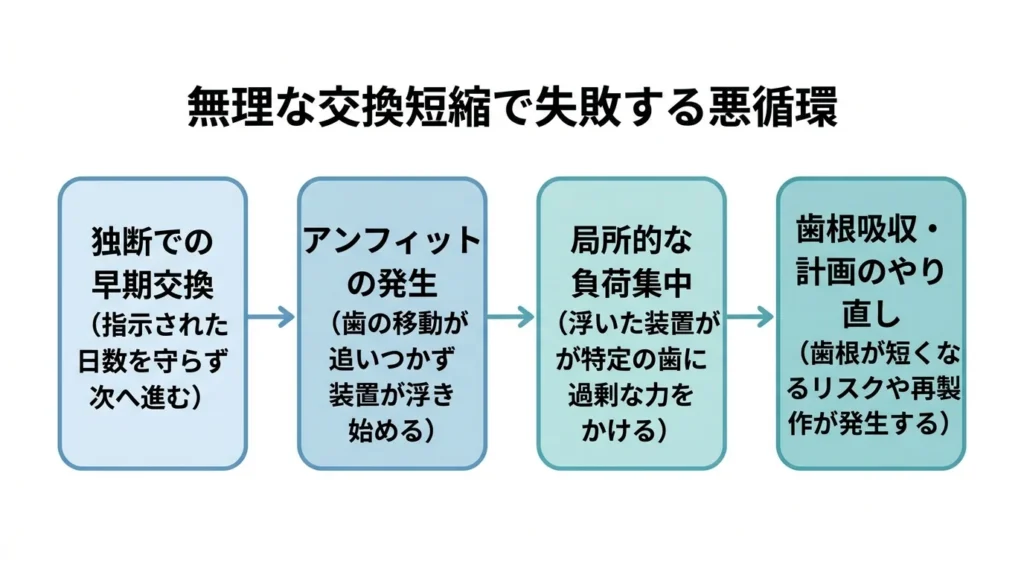 無理な交換短縮で失敗する悪循環