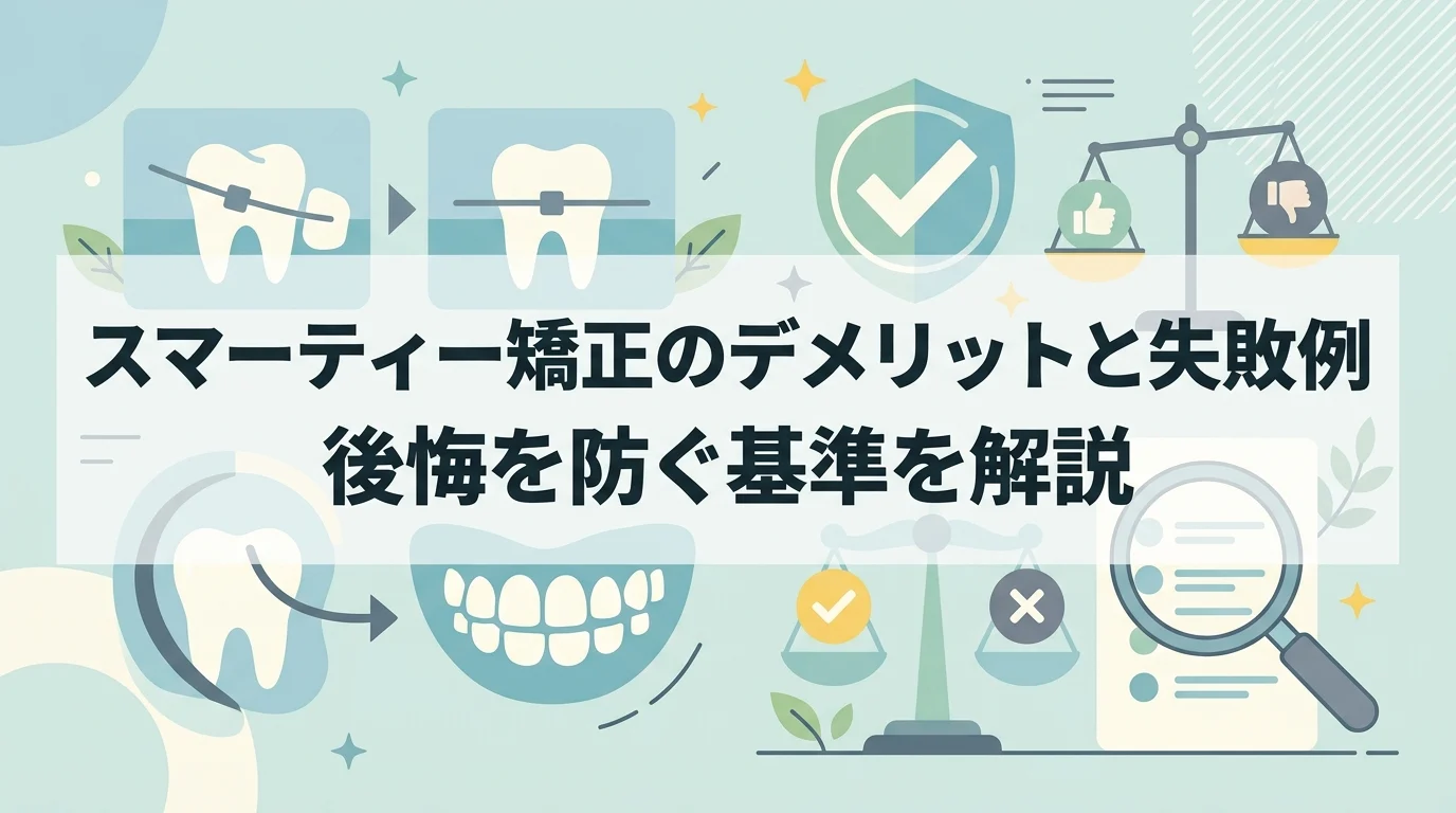 スマーティー矯正のデメリットと失敗例|後悔を防ぐ基準を解説