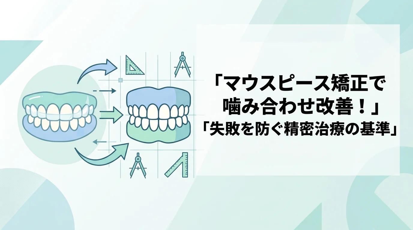 マウスピース矯正で噛み合わせ改善!失敗を防ぐ精密治療の基準